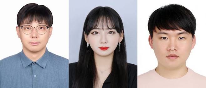 연구진, (좌측부터) 김태환 교수, 김채리 연구원(제1저자), 배재연 연구원(제1저자). UNIST 제공