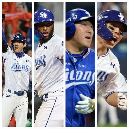 왼쪽부터 구자욱, 디아즈, 최형우, 김영웅