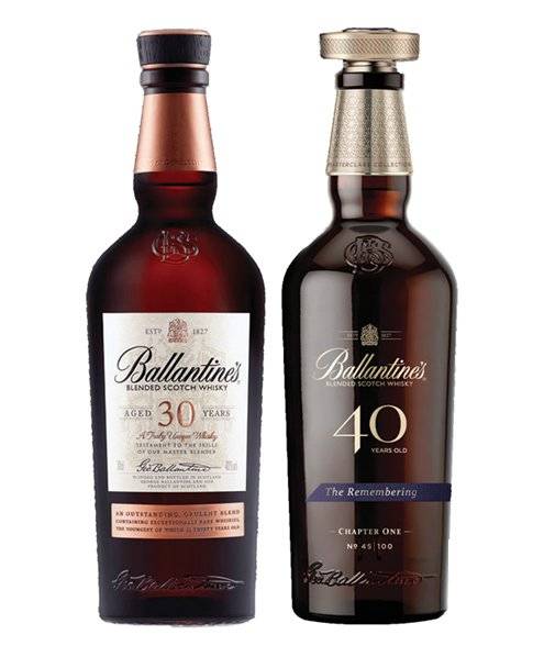 ‘발렌타인 30년’(왼쪽)과 초고가 한정판 ‘발렌타인 40년’. 발렌타인 공식 홈페이지