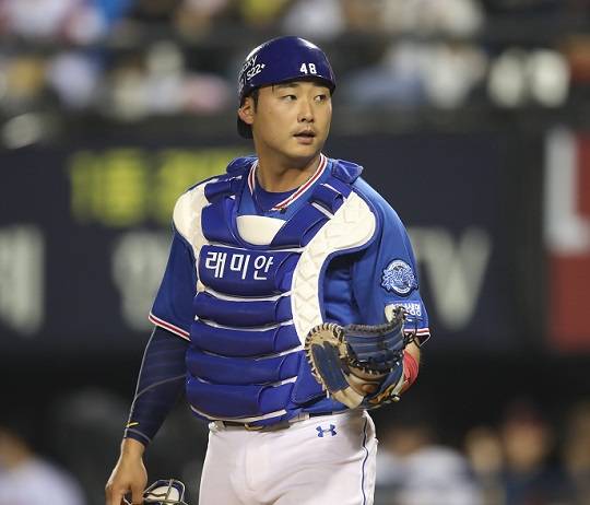 포수 왕국을 꿈꾸는 삼성이 가장 핵심 자원으로 꼽는 선수가 바로 김재성이다(사진=삼성)