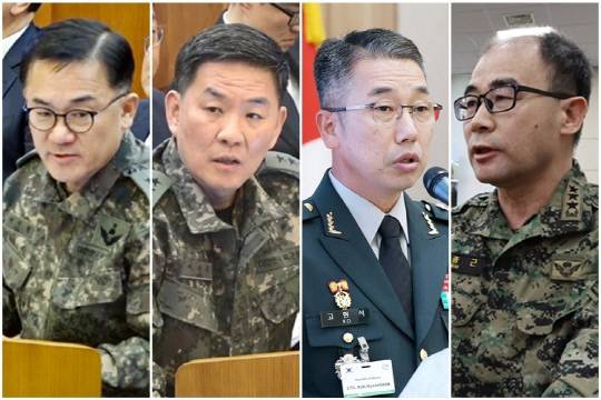 (왼쪽부터) 여인형·이진우·고현석·곽종근