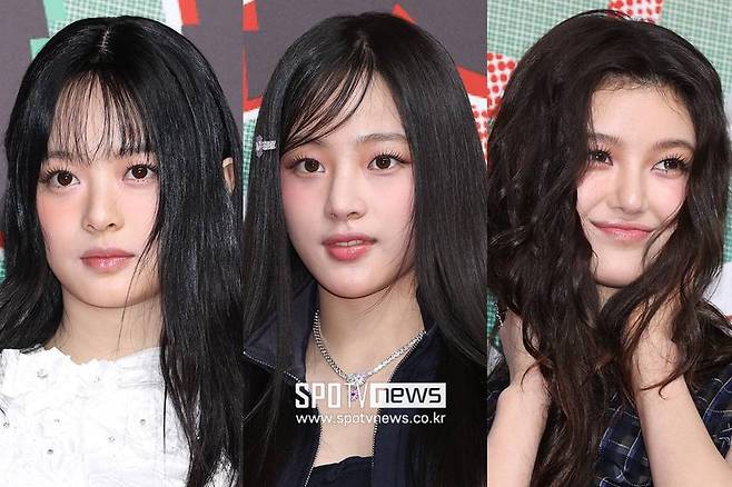 ▲ 뉴진스 하니, 민지, 다니엘(왼쪽부터). ⓒ곽혜미 기자