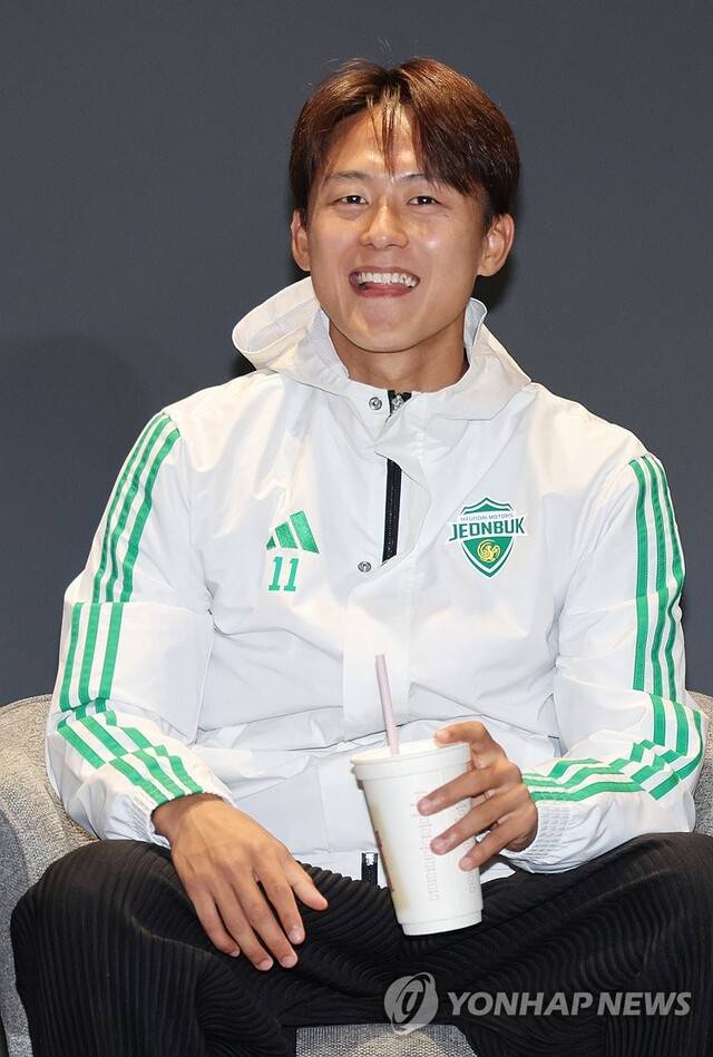 11월 5일 전주월드컵경기장 이벤트홀에서 열린 전북 현대 모터스 K리그1 우승 미디어데이에서 이승우가 밝은 웃음을 보이고 있다. 연합뉴스 제공