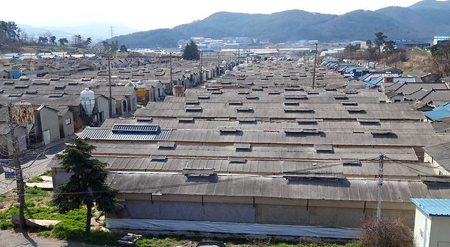 ▲ 경주지역 에서 환경이가장 열악한 지역으로 손꼽히고 있는 천북면 희망농원애 최근 민간투자자가 나타나 40년 넘게 이어온 주민 숙원이 해결될지 귀추가 주목된다. 사진은 희망농원 전경