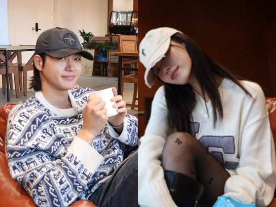 펜싱 선수 오상욱, 모델 하루카 토요다(왼쪽부터). SNS 캡처.