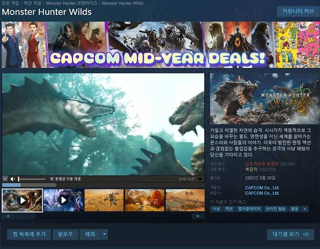 1000만장 이상 팔렸지만 압도적으로 부정적 평가를 받고 있는 몬스터헌터 와일즈