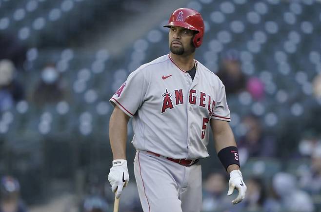 앨버트 푸홀스는 에인절스에서 10년 동안 딱 한 번 WAR 4.0 이상을 기록했을 뿐이다. AP연합뉴스