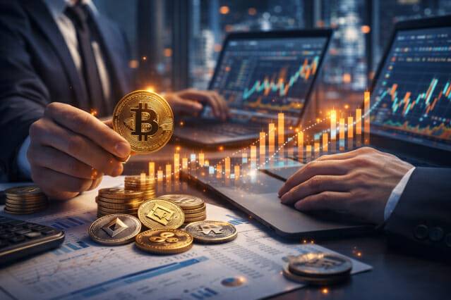 기업의 가상자산 거래 이미지. (사진=챗GPT)