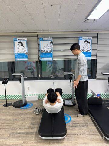 서울 동대문구 서울시립대학교 '서울체력9988 체력인증센터'에서 31일 기자가 체력 측정을 받고 있다.ⓒ데일리안 허찬영 기자