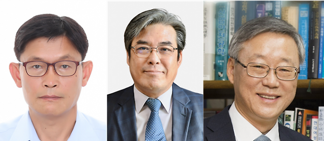 (왼쪽부터) 염학기 경희대 원자력공학과 학술연구교수, 박종운 동국대학 에너지·전기공학과 교수, 성게용 동국대 에너지·전기공학과 대우교수. 원안위 제공