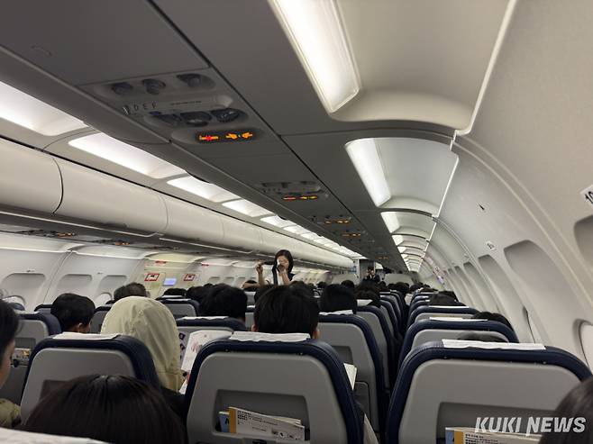 30일 청주국제공항에서 세부 막탄공항으로 향하는 첫 항공편은 전석 매진이었다. 김수지 기자&nbsp;