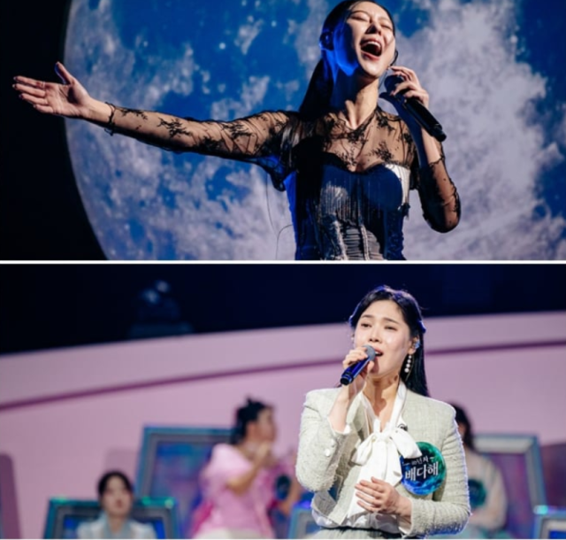 지난 30일 방송된 MBN ‘현역가왕3’에서는 참가자들의 치열한 예선 무대와 함께 본선 진출자가 가려졌다. 최근 상간녀 의혹으로 피소된 숙행의 무대는 공개되지 않고 통편집됐다./MBN ‘현역가왕3’