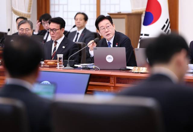 ▲이재명 대통령이 30일 청와대에서 열린 국무회의에서 발언하고 있다. ⓒ연합뉴스