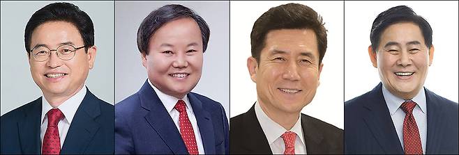 사진 왼쪽부터 2026년 6.3 지방선거에서 경북도지사 경선 레이스에 참여가 유력한 국민의힘 이철우 경북도지사, 김재원 최고위원, 이강덕 포항시장, 최경환 전경제부총리./경북매일신문DB