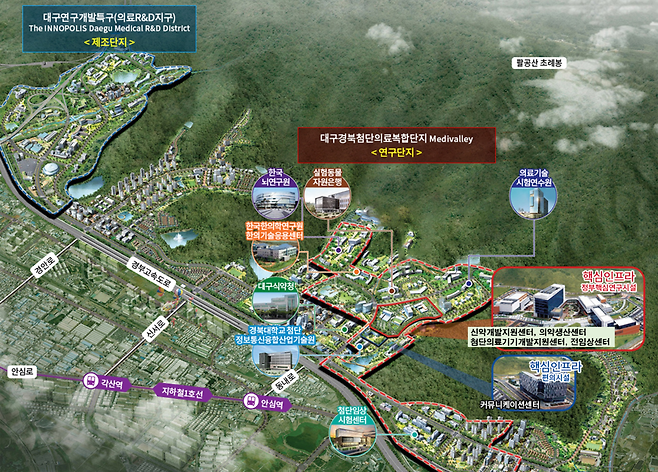 국립치의학연구원 설립 예정지인 대구 동구 혁신도시 내 대구경북첨단의료복합단지. /케이메디허브 제공