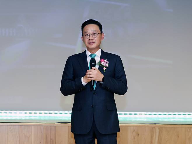 ▲ 강정훈 iM뱅크 제15대 은행장이 취임을 하고 있다.
