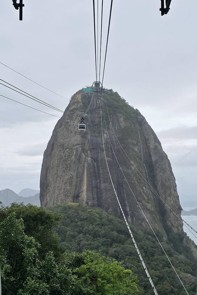 케이블카를 타고 오르는 빵산 [사진/성연재 기자]
