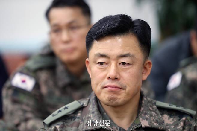 12.3 불법계엄 당일 선거관리위원회 등에 군 병력을 투입한 혐의를 받는 문상호 전 정보사령관이 2024년 12월10일 국회 국방위 긴급현안질의에 출석하고 있다. 박민규 선임기자