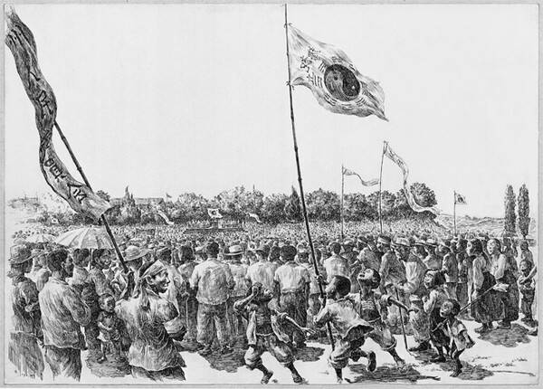 4.3 진상규명 운동은 단순히 과거의 사건을 법적으로 복권하는 차원을 넘어, 파괴된 '인간의 정체성'을 재건하는 존재론적 운동이 되어야 한다. 사진은 강요배 화백의 4.3 연작 가운데 '해방' 작품 ⓒ제주의소리 자료사진