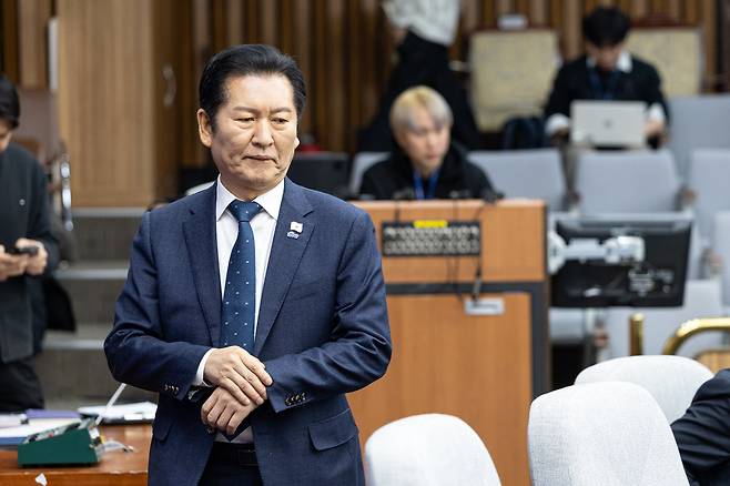 정청래 더불어민주당 대표가 2일 서울 여의도 국회에서 열린 시도당위원장 및 시도당지방선거기획단장 연석회의에 참석하고 있다. 2026.1.2/뉴스1 ⓒ News1 이승배 기자