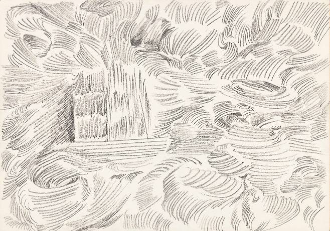 장-마리 해슬리, '다름 II', 종이에 흑연, 21×29.6cm(1958). ⓒ 장-마리 해슬리 Jean-Marie Haessle