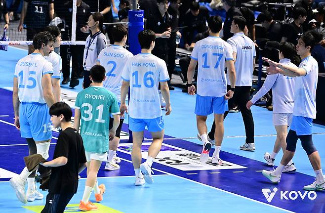 최근 2연패에 빠진 대한항공. (KOVO 제공)