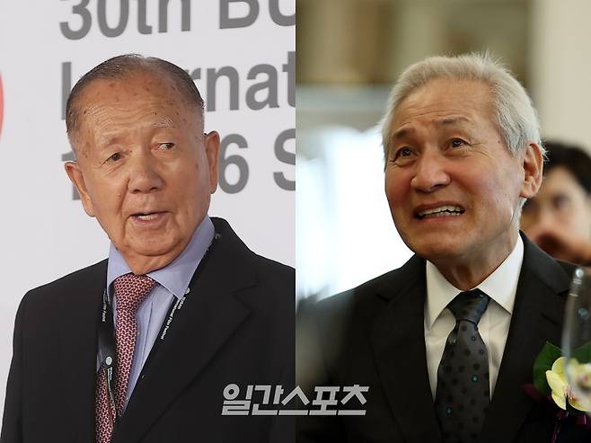 김동호 전 부산국제영화제 집행위원장(왼쪽)과 배우 안성기 / 사진=일간스포츠 DB