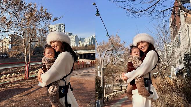 딸과 행복한 시간을 보내는 손담비. 손담비 SNS