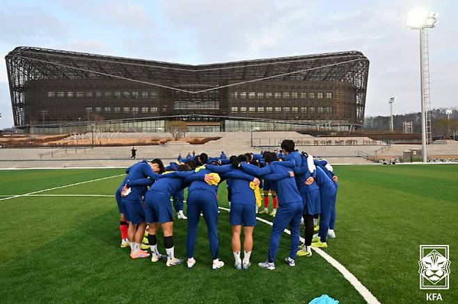이민성 감독이 이끄는 U-23 대표팀이 지난달 15일 천안 대한민국축구종합센터에서 소집 훈련을 하고 있다. 사진=대한축구협회