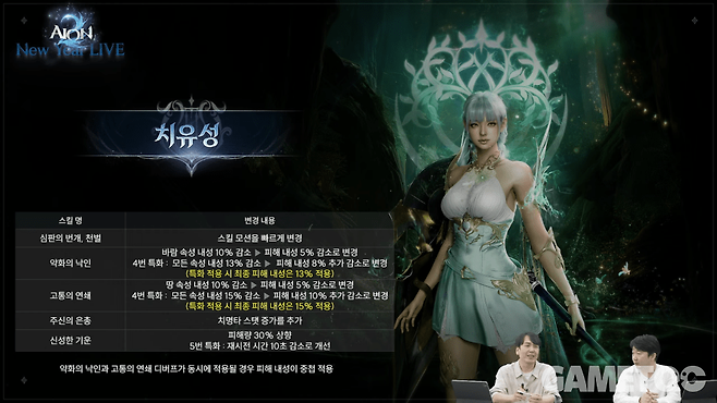치유성 변경사항 (사진=아이온2 유튜브)