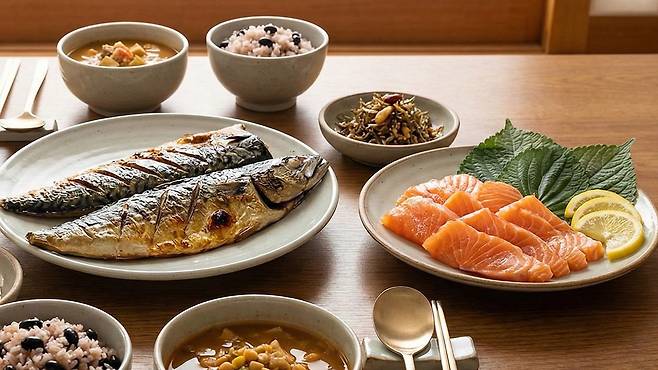 등 푸른 생선을 정기적으로 섭취하면 우울증 발생률이 낮다는 연구결과가 있다｜출처: Gemini 생성