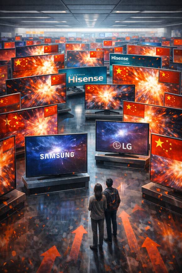 중국산 TV의 공세를 챗GPT로 그린 그림. [사진=챗GPT]
