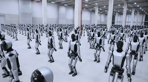 유비테크 휴머노이드 '워커 S2' 대량 납품 현장 [사진=유비테크 유튜브 캡처]