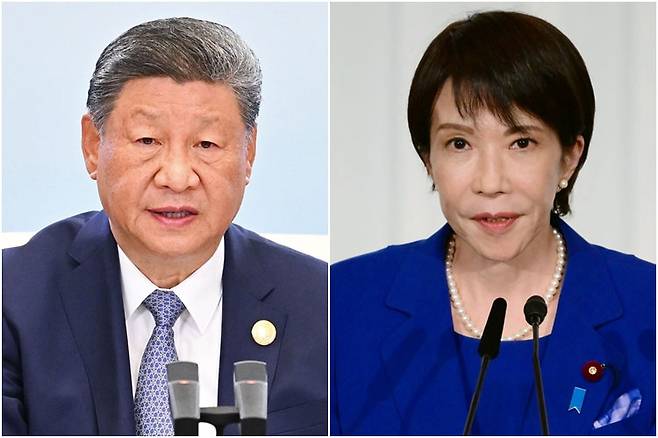 ▲ 시진핑 중국 국가주석(왼쪽)과 다카이치 사나에 일본 총리 [연합뉴스]&nbsp;