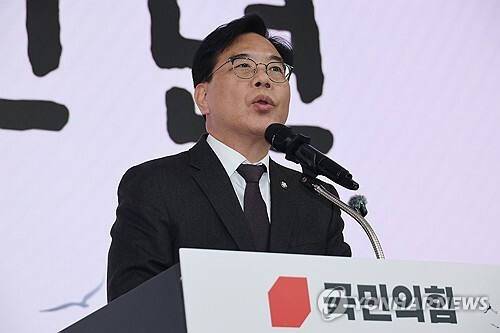 국민의힘 송언석 원내대표가 지난 2일 대구 북구 엑스코에서 열린 국민의힘 대구·경북 신년인사회에서 발언하고 있다. 연합뉴스