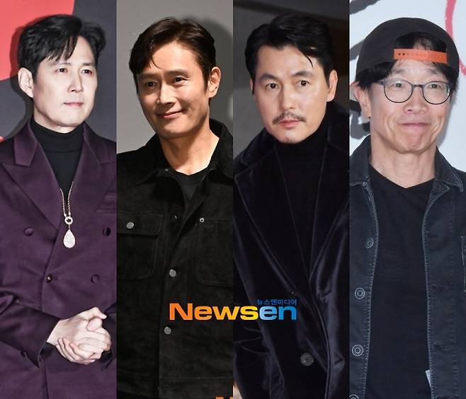 뉴스엔 DB 이정재, 이병헌, 정우성, 박철민(왼쪽부터)