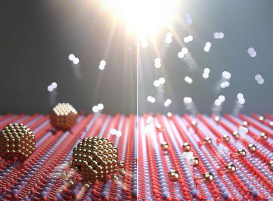 (좌) 백금 원자 뭉침으로 수소 생산 저하 (우) 백금 원자 뭉침 없이 효율적 수소 생산