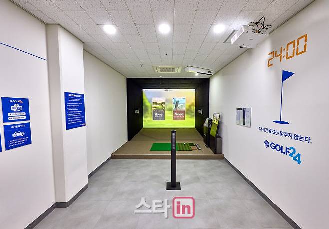 지티에스앤이 선보인 24시간 무인 스크린골프 ‘GOLF24’ 인천효성점 매장 전경. (사진=지티에스앤)