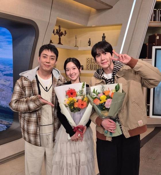 가수 은지원, 방송인 이혜성, 슈퍼주니어 규현(왼쪽부터). 이혜성 SNS 캡처.