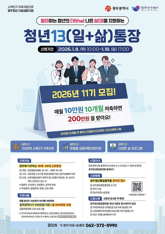 광주 '청년13(일+삶)통장' [광주시 제공]