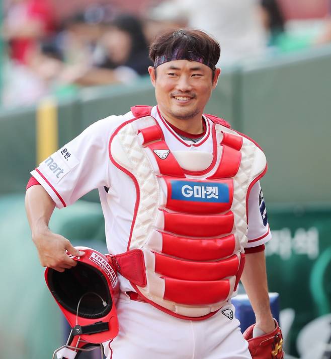 SSG 랜더스 베테랑 포수 이지영. /사진=SSG 랜더스 제공