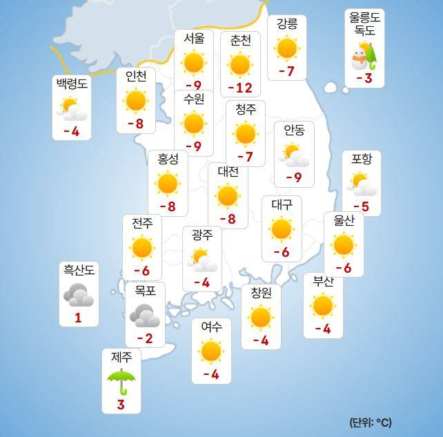 ⓒ기상청 오늘(8일) 오전 날씨
