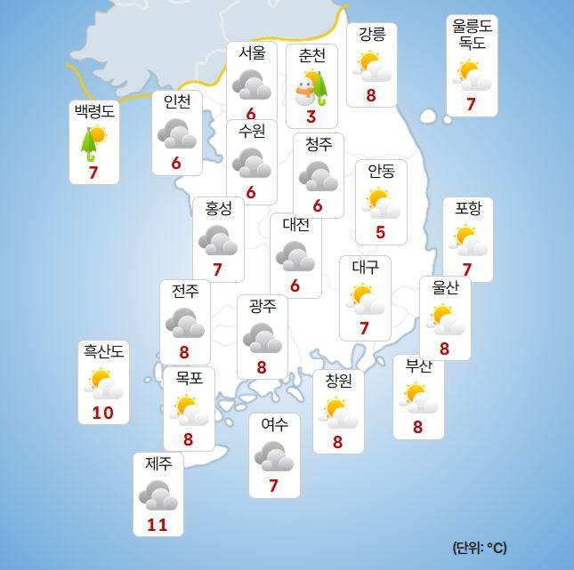 ⓒ기상청 내일(9일) 오후 날씨