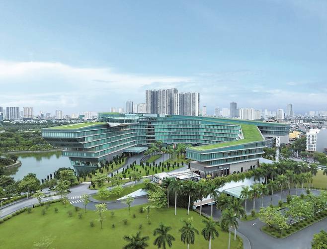 한 마리의 용을 빼닮은 JW메리어트 하노이 외관