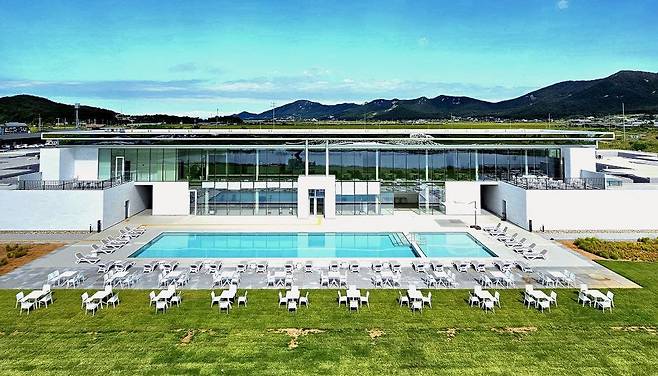 인천 강화군 석모도 유니아일랜드 스파빌 전경.