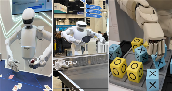 로봇이 카드 딜러가 되어 게임을 운영하고 사람과 탁구나 틱택토 대결까지 한다.