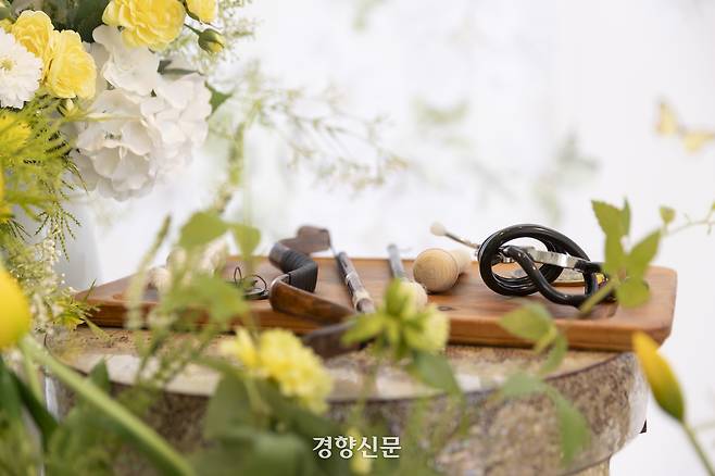 인천의 한 컨벤센터에 돌잡이 용품이 마련된 모습. 이나영씨 제공