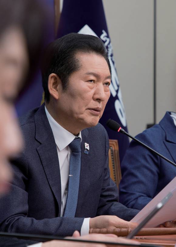 1월6일 더불어민주당 최고위원회의에서 정청래 대표가 발언하고 있다. ⓒ시사저널 이종현