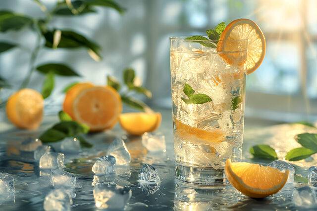 얼음을 많이 넣으면 같은 음료라도 실제 섭취하는 당과 지방의 양이 줄어든다. 클립아트코리아