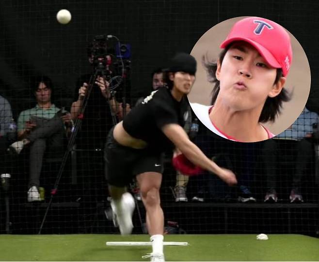 10일 미국 '트레드 애슬래틱' 유튜브 채널이 공개한 투수들의 피칭 영상에 등장한 전 KIA 타이거즈 투수 홍원빈. 사진 트레드 애슬레틱 유튜브 캡처, 엑스포츠뉴스DB